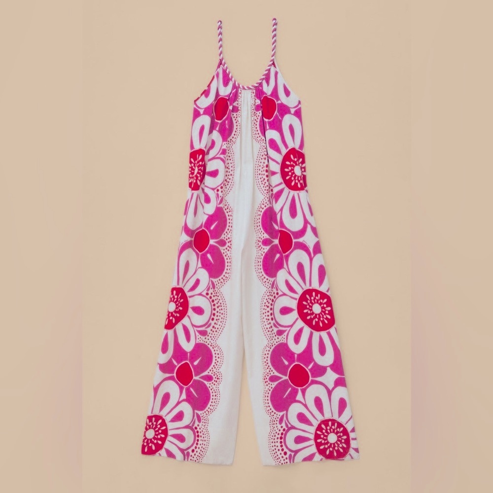 FARM Rio Pink & Red Floral Wide-Leg Jumpsuit - Picture 2 of 10